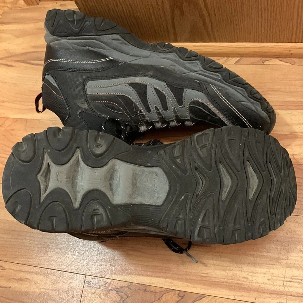 Skechers M-Fit After Burn Geardo size 11 mid hikers shoes boots black gray VGUC